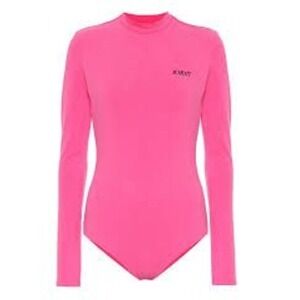 KIRIN Peggy Gou Pink Mock Neck Long Sleeve Cut Out Back Bodysuit Size S